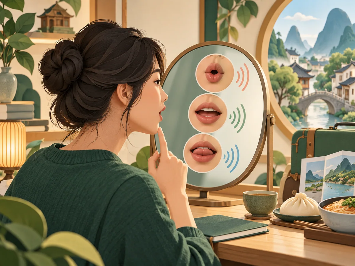 क्यों 去, 吃, और 鱼 अभी भी गलत लगते हैं: तीन मंदारिन स्वर सुधार — चित्रित Linguahan शुरुआती गाइड